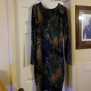 Long Sleeve Printed Rebdolls Dress